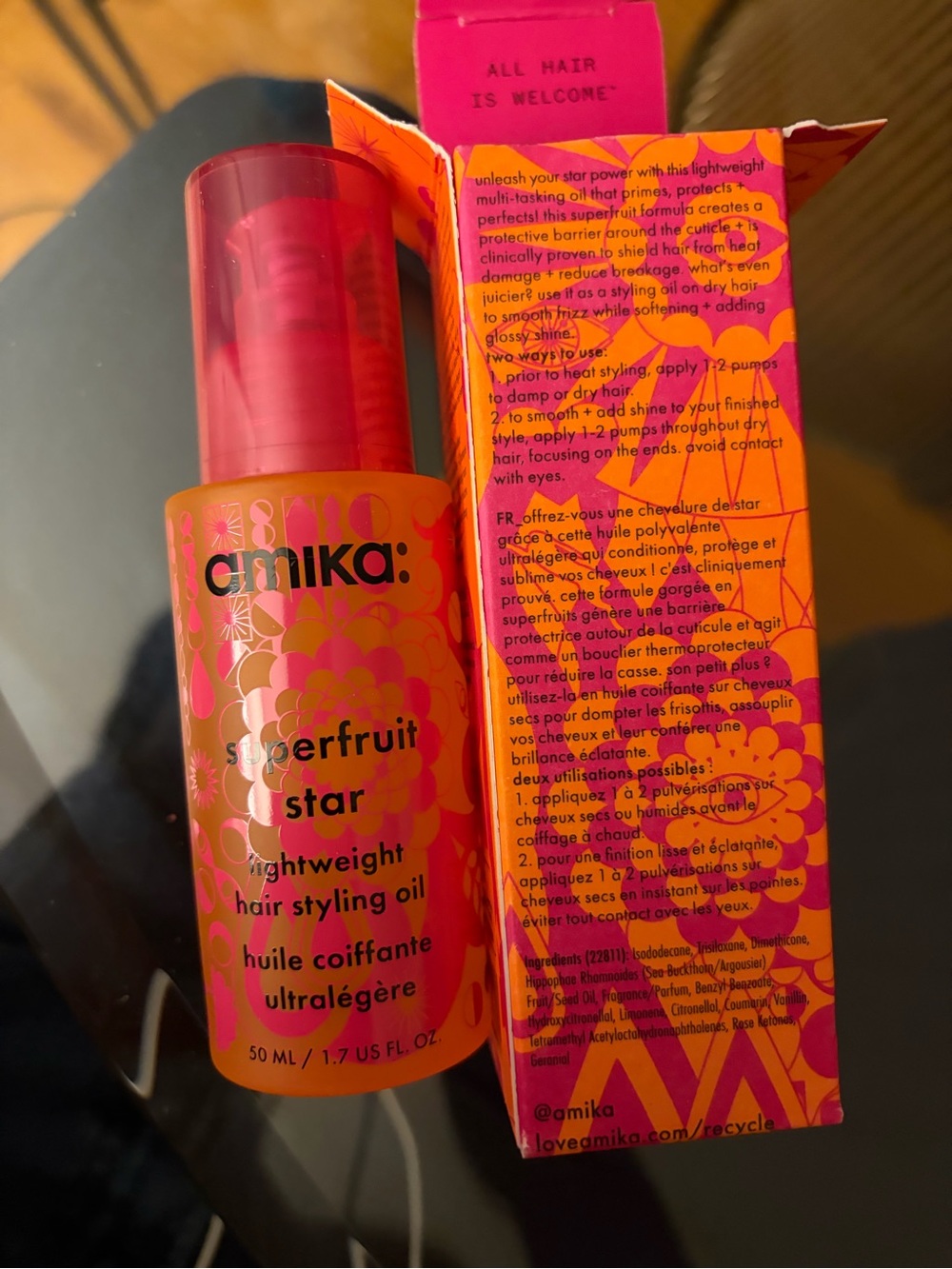 Amika Superfruit Star lightweight hair styling oil
